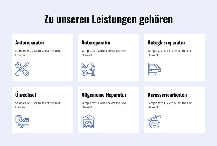 Autoreparaturdienste Landing Page