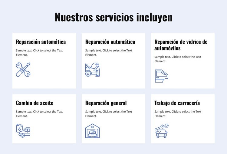 Servicios de reparación de automóviles Diseño de páginas web