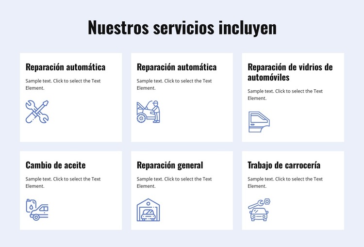 Servicios de reparación de automóviles Plantilla de sitio web