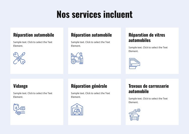 Services de réparation automobile Conception de site Web