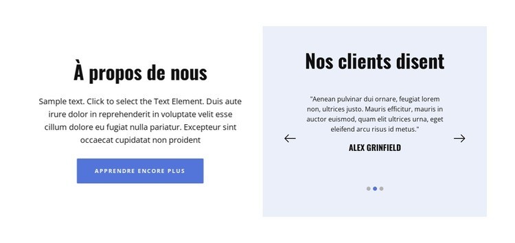 À propos de nous et témoignages Créateur de site Web HTML