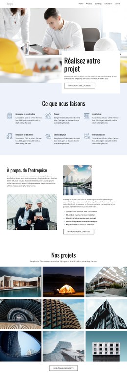 Des Projets De Construction De Qualité Modèle CSS De Base