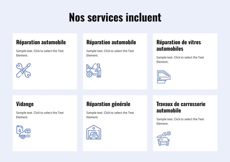 Services de réparation automobile Modèle HTML