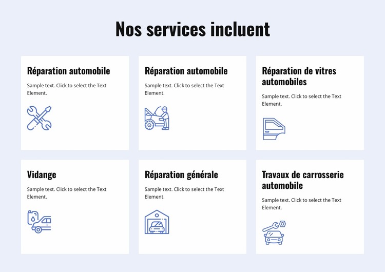 Services de réparation automobile Modèle Joomla