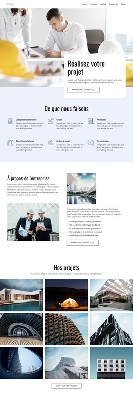 Des Projets De Construction De Qualité - Modèle De Site Web Professionnel