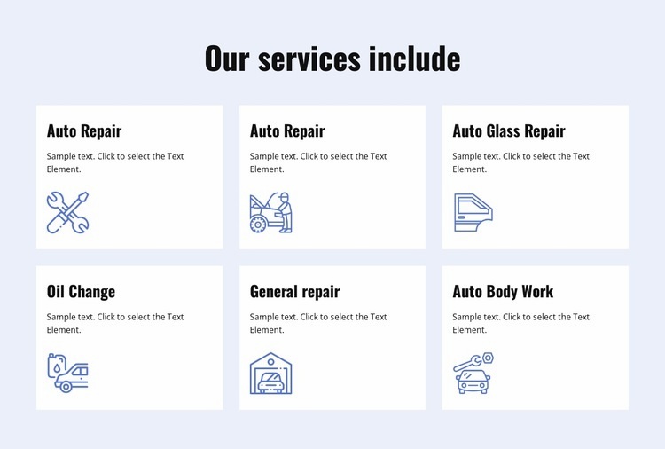 Car repair services Html Code Example