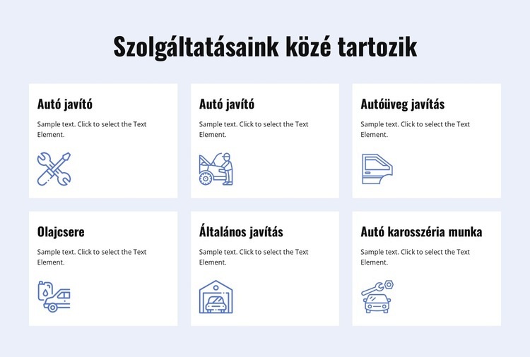 Autójavítási szolgáltatások CSS sablon