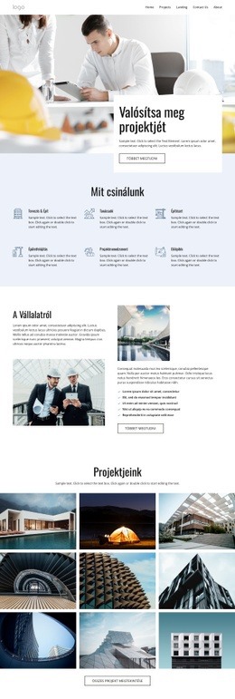 Minőségi Építési Projektek – Egyéni WordPress-Téma