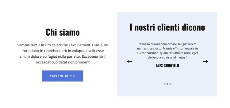 Chi siamo e testimonianze Modelli di Website Builder