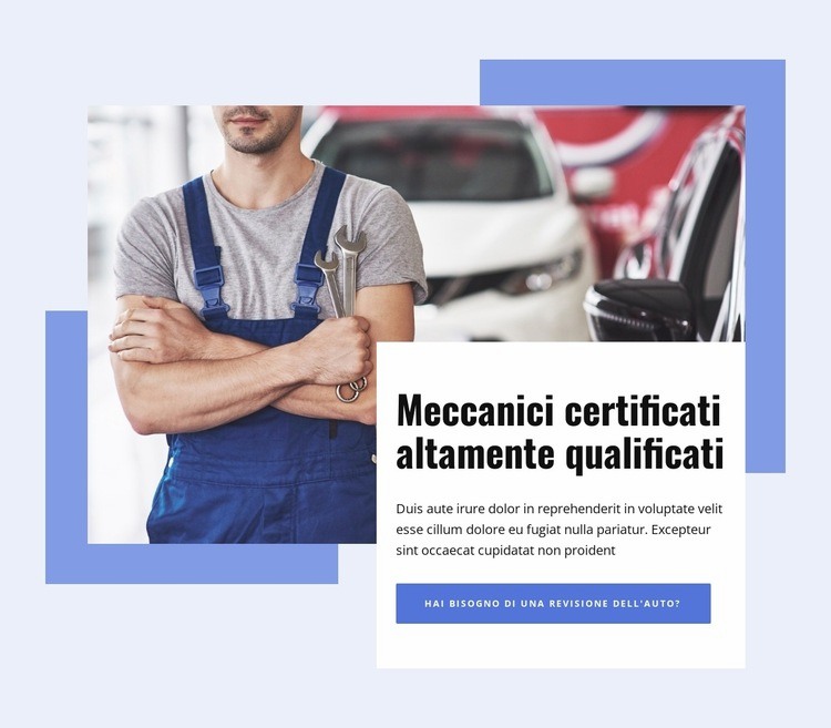 Meccanica certificata Un modello di pagina