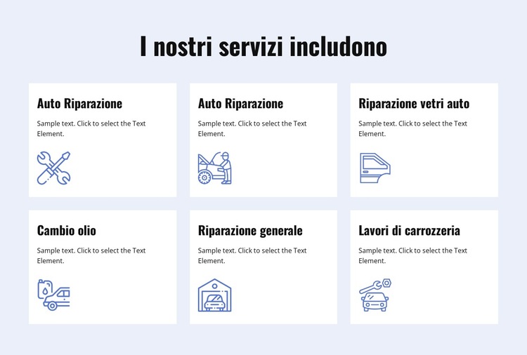 Servizi di riparazione auto Modello di sito Web