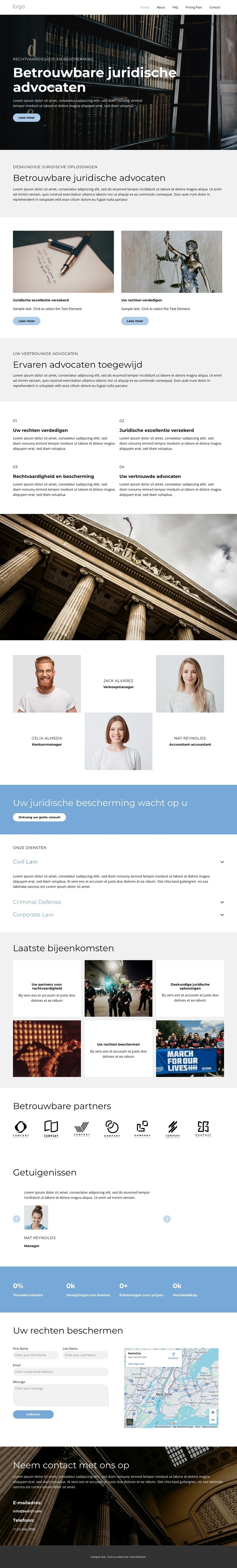 Deskundige juridische oplossingen Website mockup