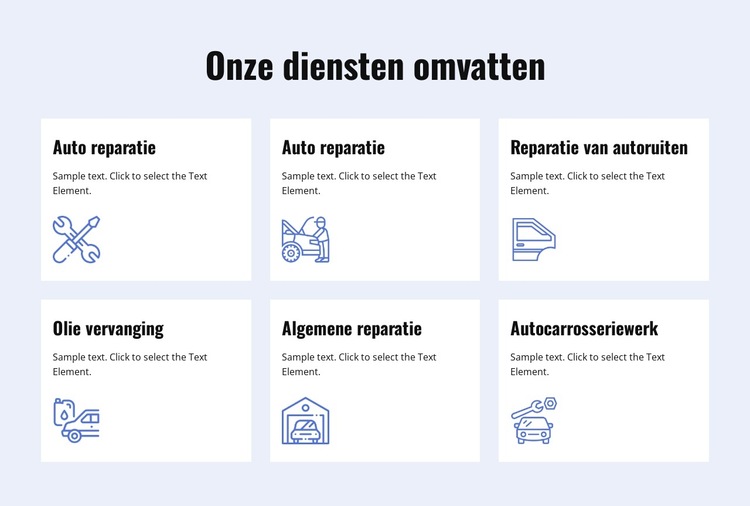 Autoreparatiediensten Website sjabloon