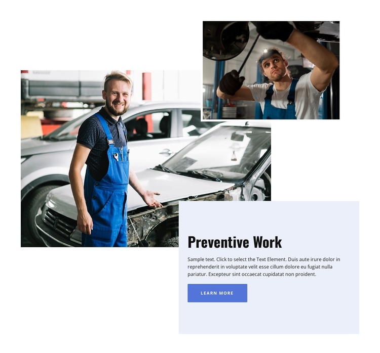 Auto works repair One Page Template