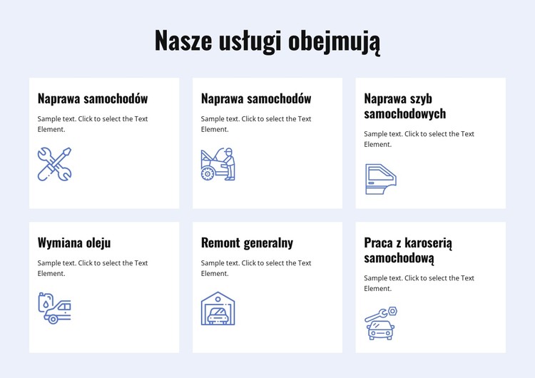 Usługi naprawy samochodów Szablon CSS