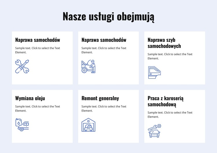 Usługi naprawy samochodów Szablon HTML