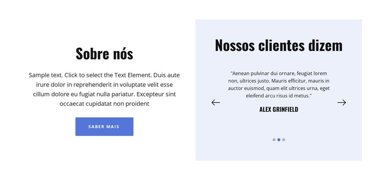 Sobre nós e depoimentos Template CSS