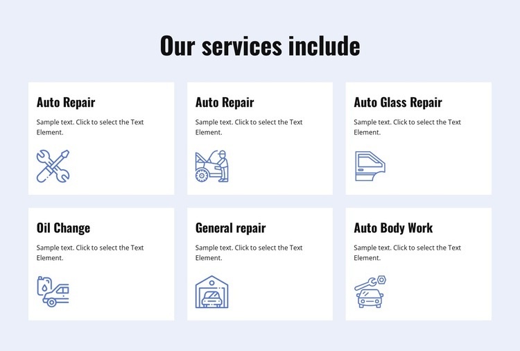 Car repair services Squarespace Template Alternative