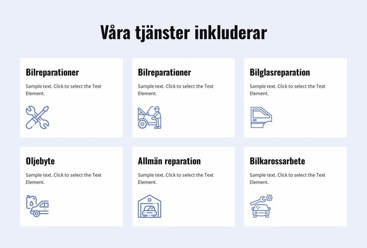 Bilreparationstjänster Hemsidedesign