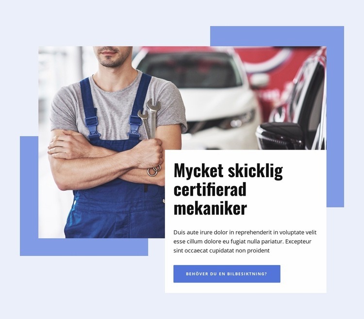 Certifierad mekaniker HTML-mall