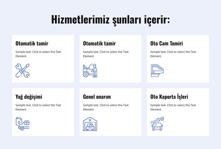 Araba tamir hizmetleri CSS Şablonu
