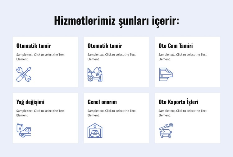 Araba tamir hizmetleri HTML Şablonu