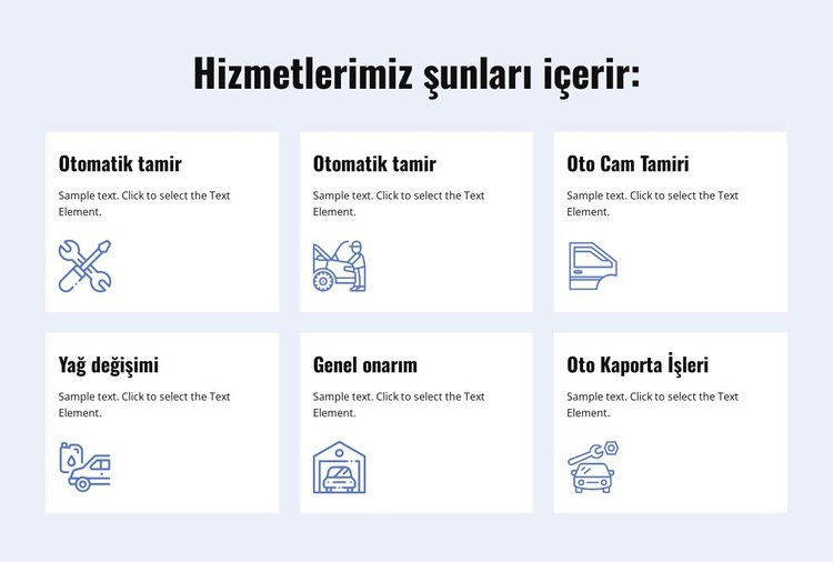 Araba tamir hizmetleri Web sitesi tasarımı