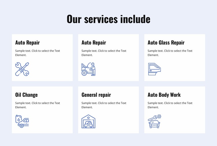 Car repair services WordPress Website Builder