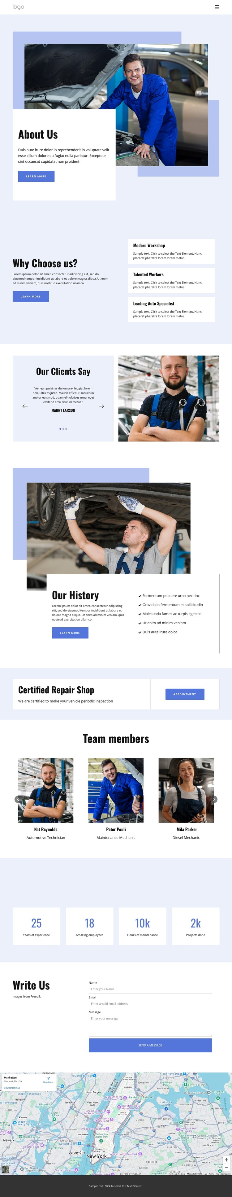 Full service auto repair CSS Template