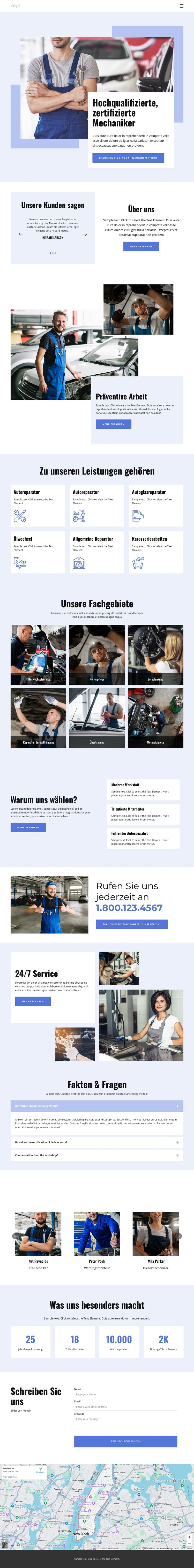 Experten für Autoreparaturen CSS-Vorlage