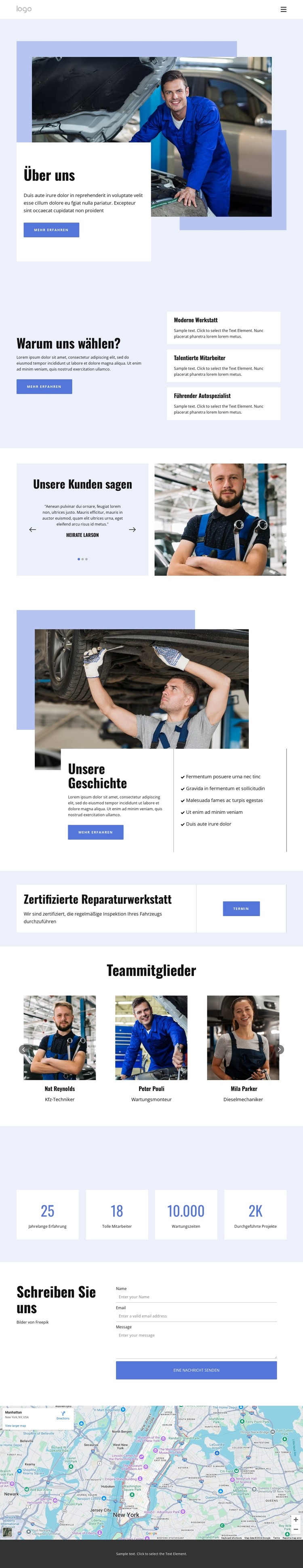 Autoreparatur mit vollem Service CSS-Vorlage