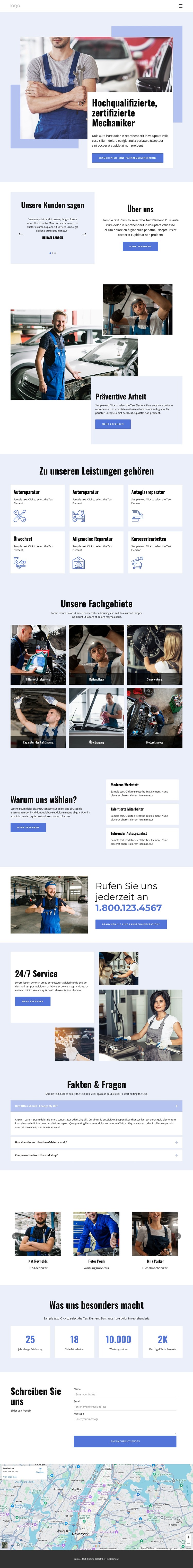 Experten für Autoreparaturen HTML-Vorlage