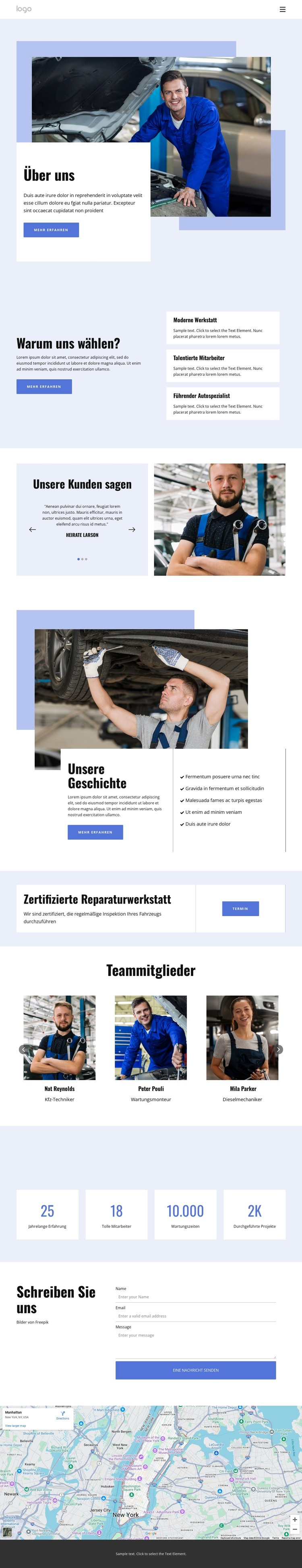 Autoreparatur mit vollem Service HTML-Vorlage