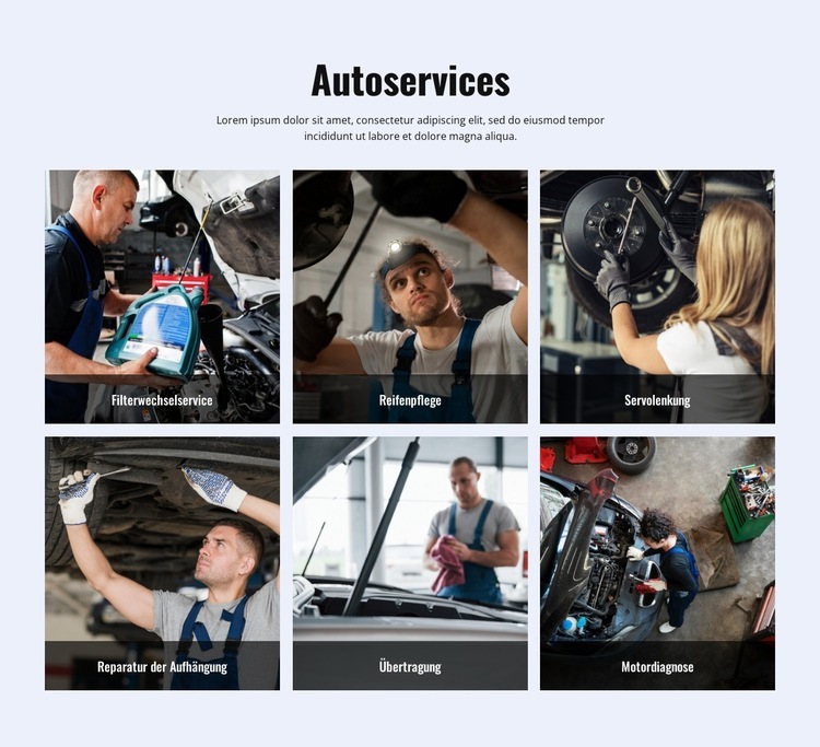 Auto-Service Website Builder-Vorlagen