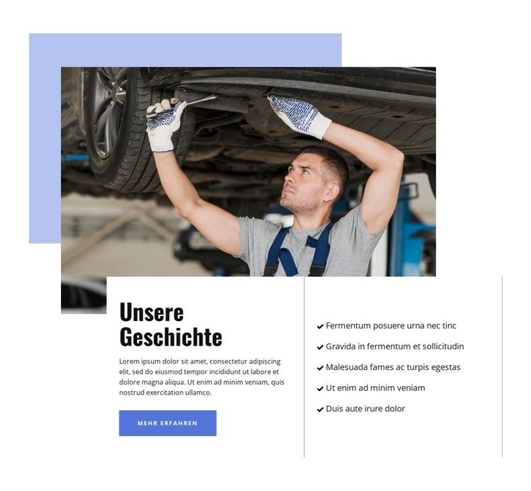 Familiengeführter Autoreparaturservice Website Builder-Vorlagen