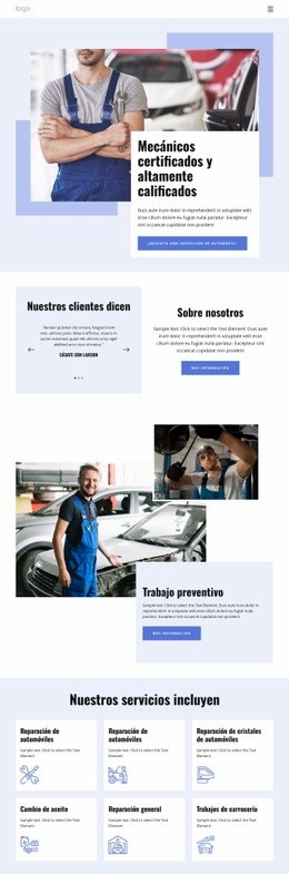 Expertos En Reparación De Automóviles - Multipurpose HTML Layout Generator