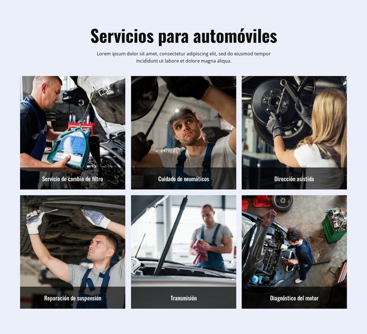 servicios de auto Diseño de páginas web