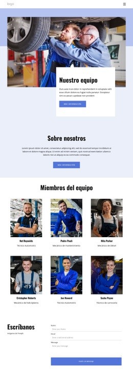 SEO De Página De Destino Para Equipo De Reparación De Automóviles