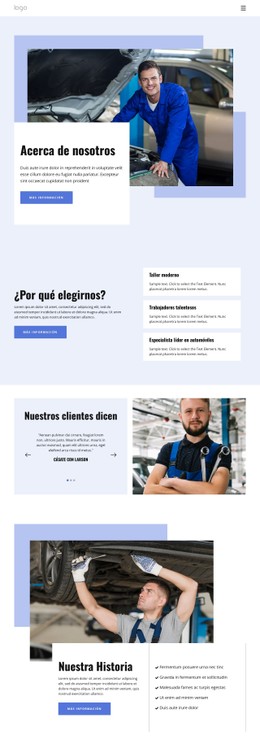 Reparación De Automóviles De Servicio Completo Plantilla HTML5