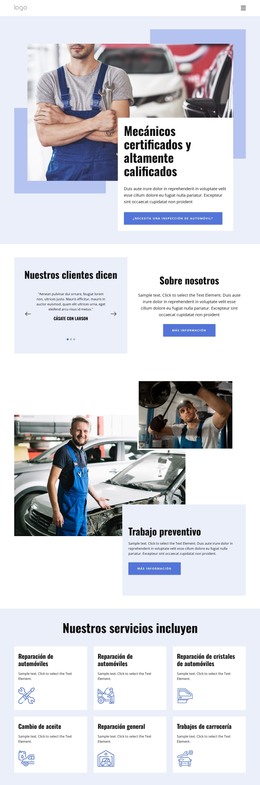 Expertos En Reparación De Automóviles - Plantilla De Sitio Web Gratuita