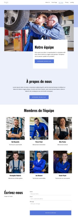 Équipe De Réparation Automobile Modèle Gratuit