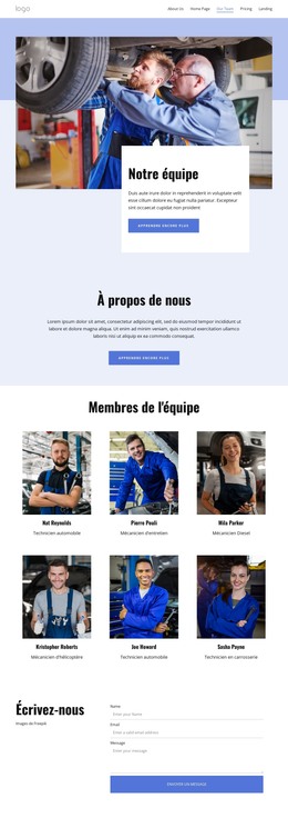 Équipe De Réparation Automobile - Meilleur Modèle HTML