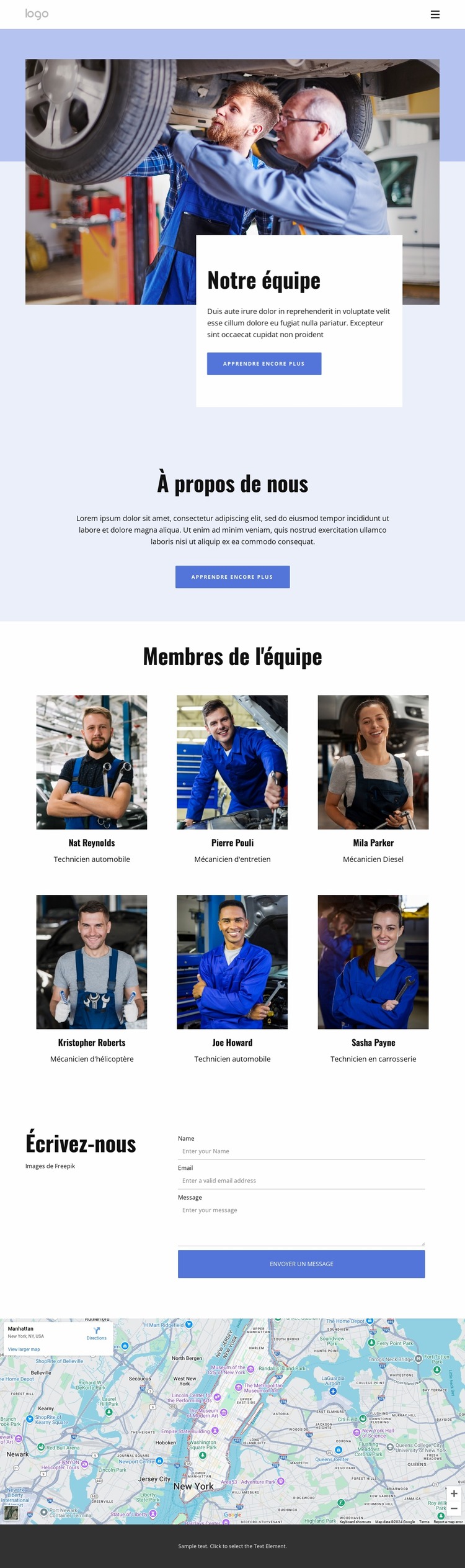 Équipe de réparation automobile Modèle Joomla