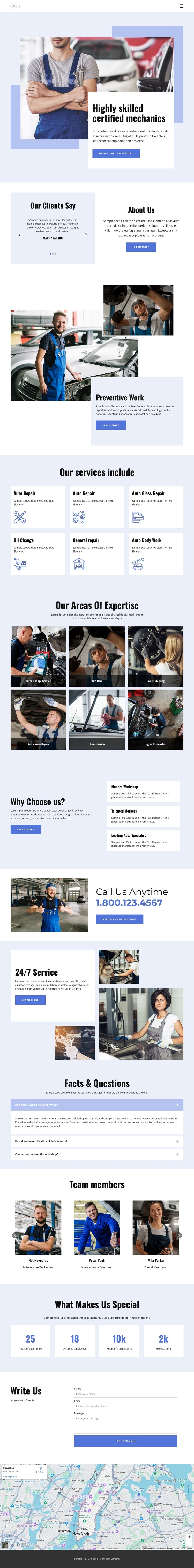 Car repair experts HTML Template