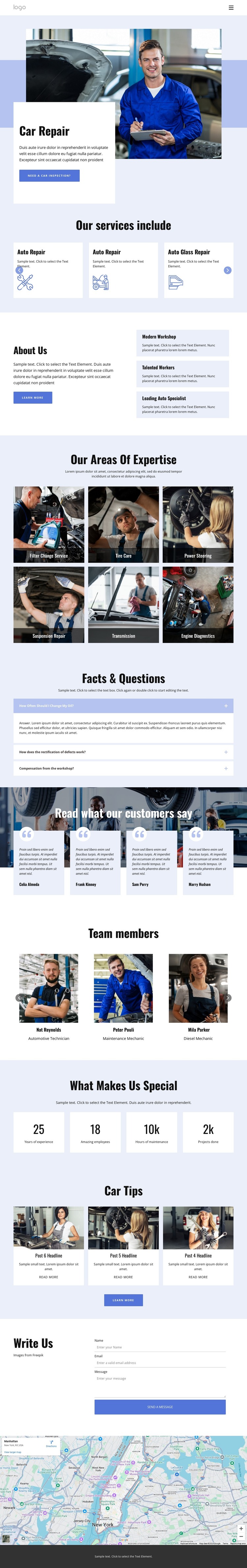 Car repair in NYC HTML Template