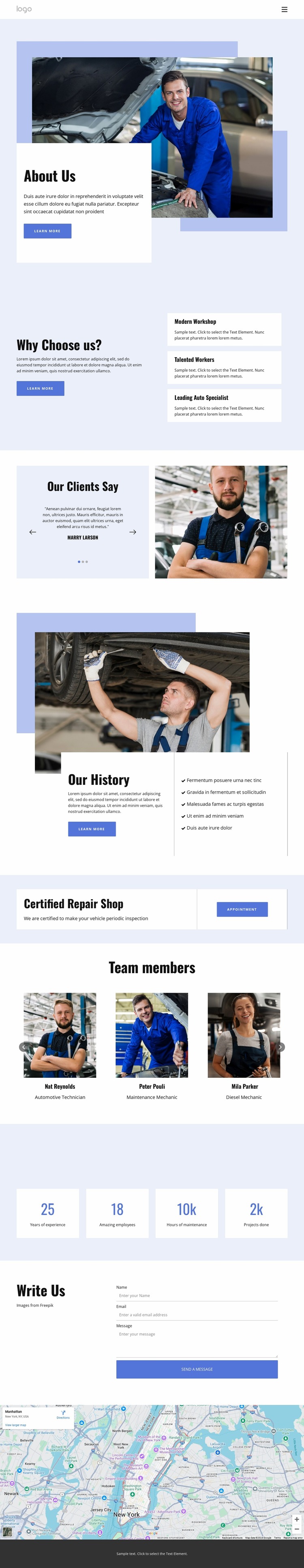 Full service auto repair Html Website Builder