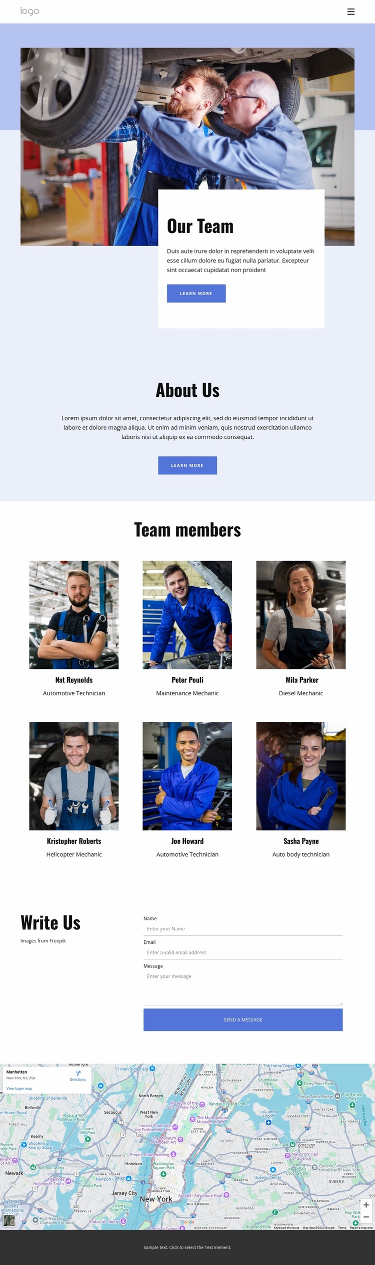 Auto repair team Html Website Builder