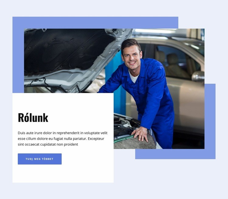 Az autószerelő műhelyről HTML Sablon