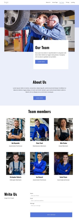 Auto Repair Team - Custom Joomla Template Editor