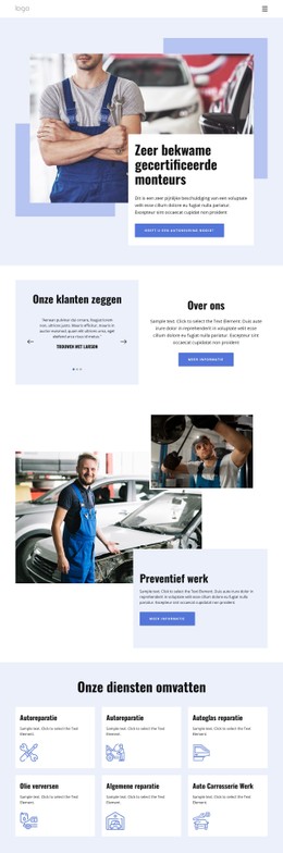 Gratis CSS-Indeling Voor Experts Op Het Gebied Van Autoreparatie